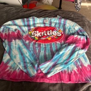 MAD engine tie die Skittle cropped sweatshirt, size XL